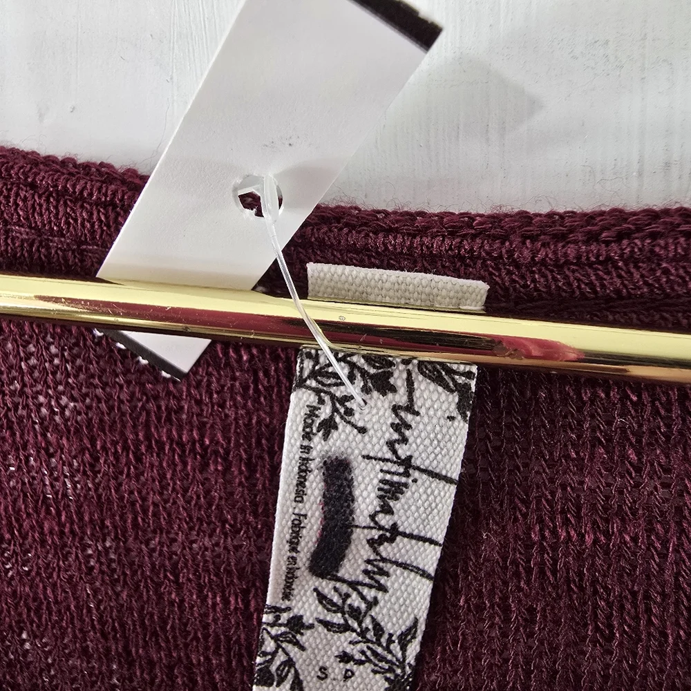 We The Intimately Free People Movement Bae Bae Layering Top NEW Burgundy Size S
